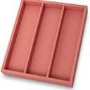 Pack of 2 Fibogollo Silverware Organizer Bamboo Kitchen Drawer Organizer, Flatware Organizer Tray for Kitchen, Flatware, Utensil (Orange）