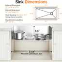 30 Inch Undermount Kitchen Sink 18 Gauge 304 Stainless Steel Single Bowl Sinks Handmade Modern Sink for Kitchen with Drain Assembly, 30"x18"x9"