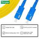 Fibergaga-75m(246ft) OS2 SC to SC Fiber Patch Cable Single Mode, Simplex, Length Option: 0.5M(1.6ft)-100m(328ft) 9/125m 2.0mm Diameter Fiber Optic Patch Cord, LSZH,OS1/OS2 Compatible