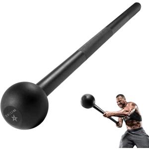 Yes4All Steel Mace Bell for Strength Training, Support Full Body, Muscles, Shoulder, Grips & Forearms Workouts, Stretching 5, 7, 10, 15, 20, 25, 30 LB For Woman & Man, Black 