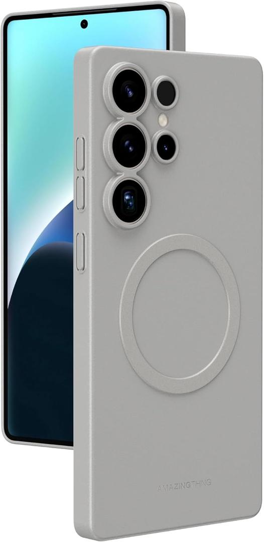 AMAZINGthing for Galaxy S25 Ultra [Minimal Air] Case, Designed for MagSafe, Ultra-Thin 0.6 mm, Matte Anti-Fingerprint Finish, Easy Access Buttons, Precision Camera Protection - Gray