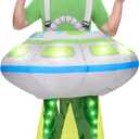 Spooktacular Creations Adults Inflatable Costumes, Light-Up Spaceship Halloween Inflatable Costume with Long Tentacles Headband, Blow-up Costumes for Halloween Cosplay Party, Themed Party