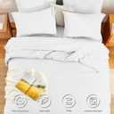 Queen Comforter Set - 7 Pieces Bed in a Bag Queen Size, Luxury Comforter Set with Sheets for All Season, Bed Set with Comforter, Flat Sheet, Fitted Sheet, Pillowcases & Shams, White