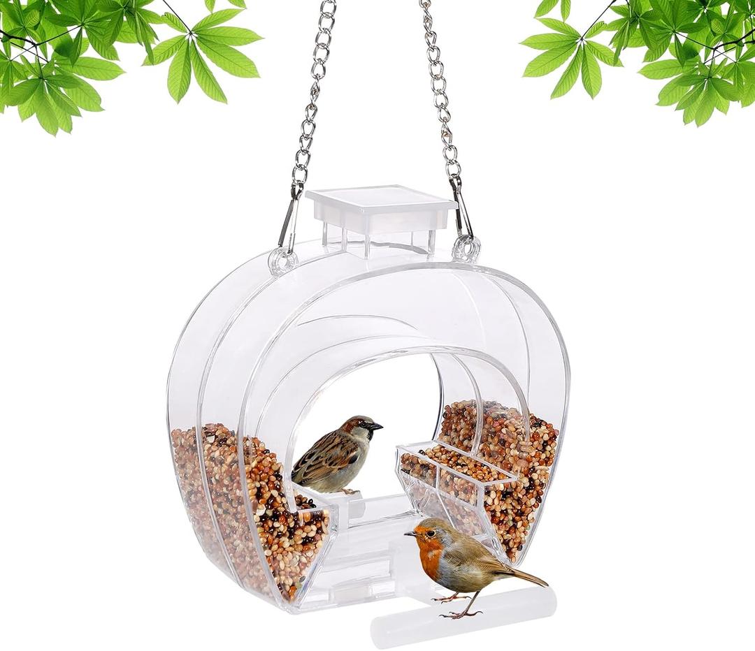 SUQ I OME Wild Clear Window House Bird Feeders