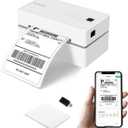 Bluetooth Thermal Shipping Label Printer, 4x6 Portable Thermal Address Label Printer for Small Business, Compatible with iPhone, Android, Windows, Mac Works with Ebay Shopify USPS & More, White