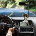 2 PCS Cute Swinging Duck Car Decoration  Action Character Hanging Ornament for Rearview Mirror  Spring Motion Dashboard Toy for Kids & Adults