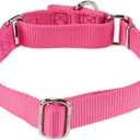 Hyhug Martingale Dog Collar Medium Pink |Escape - Proof Heavy Duty Nylon Durable No Slip, Ideal for Training & Daily Walks