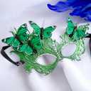 Butterfly Masquerade Mask for Women Lace Venetian Masks Halloween Mardi Gras Party Prom (Green)