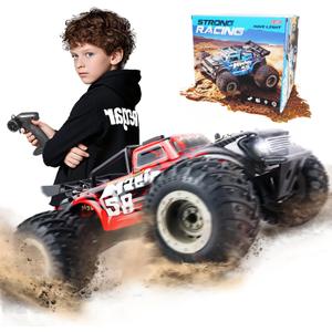 BEZGAR Remote Control Monster Truck, 1:18 Scale All Terrain RC Truck, 2WD 20Km/h Monster Truck Toys with Light, RC Crawler for Adults, Remote Control Car for Boys