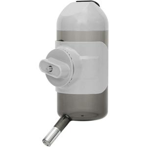 Pet Water Bottle Hanging Dog Water Dispenser Kennel Drinker Kettle Feeder BPA Free Cage Crate Hutch Puppy Cat Rabbit (17oz, Gray)