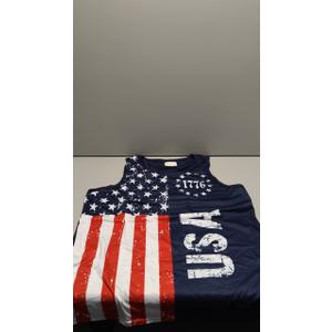 Men's 4th of July Tank Tops Summer Sleeveless Tee Cool Workout T-Shirts Beach Athletic Undershirts, Size XL
