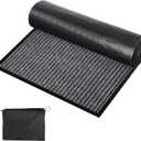ToLanbbt 2' x 3' Front Door Mat Extra Large Commercial Industrial Rug Heavy Duty Outdoor Indoor Entryway Doormat Low Profile Welcome Entry Door Mat Non Slip Backing for Entrance Home Office, Gray (W2' L3' ( 0.6m 0.9m ))