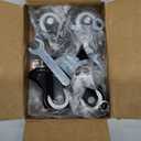 HOLKIE Caster Wheels 2 inch with No Brake Casters Set of 4, Threaded Stem 3/8" -16 x 1 (Diameter 3/8", Length 1") Swivel Set of 4 Heavy Duty Castors Black