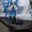 Nutcracker Shower Curtain, Blue White Christmas Tree Holiday Decor, Winter Festive Modern Art Waterproof Fabric Bathroom Curtain with Hooks 72x96 Inch