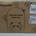 Stainless Steel Litter Box with Lid - XL Enclosed Litter Box for Cats with Collecting Mat - 4 Way Setup Fully Closed, Semi Low, High & Open Kitty Boxes, Leak Proof Metal LitterBox (Light Gray)
