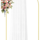 Metal Wedding Arch Backdrop Stand for Parties 6.6FT Gold Balloon Square Arch Square Frame Kit Pipe and Drape Stand Floral for Ceremony, Wedding, Baby Shower, Birthday Party, Flower Wall Decoration