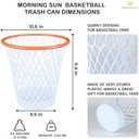 2 PCS Trash Can,Basketball Trash Can,Basketball gift,4.5 Gallon,Size11"x11"x12"Basketball Hoop,Basketball Holder display,Garbage Can,Basketball Net Waste Basket for Office,Bedroom,Gym,Sport party