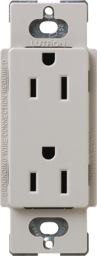 Lutron 15 Amp Tamper-Resistant Duplex Receptacle, SCRS-15-TR-TP, Taupe
