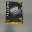 MAGEASY Odyssey AirPods Pro 2 Case Cover Rugged with Secure Lock, Carabiner Clip for Drop Protection, Wireless Charging Compatible Apple AirPod 1st 2nd Generation (Metal Blue Gray)