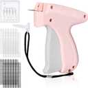 Aisoso Stitch Gun for Clothes, Pink Handheld Stitching Gun Quick Clothing Fixer, 0.5mm Sewing Kit Includes 1500 Black Fasteners and 1500 White Fasteners