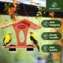 Kingsyard Bird Feeder for Outdoor Hanging, Recyceled Plastic Oriole Jelly Feeder, Two Dishes w/ 5 oz, Durable & Weatherproof, for Bird Lovers, Orange