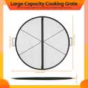 X-Marks Fire Pit Cooking Grill Grate with Support X Wire - Heavy Duty Folding Round Campfire Grill Grid - Portable Camping Cookware for Outside Party Gathering - 30 inch