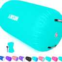 AWSUM 1 PCS Gymnastics Barrel Air Roller Inflatable Tumbling Mat Back Handspring Trainer for Octagon Mat Gym Gymnastics EquipmentNo Electric Pump ((L)39.4"x(Diam)19.7"-No pump, Mint Green)