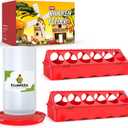 Chick Feeder and Waterer Kit, Chick Feeder Trough and 0.3 Gallon Chick Waterer, No Waste Baby Chick Starter Kit for Chicks, Ducks, and Quail