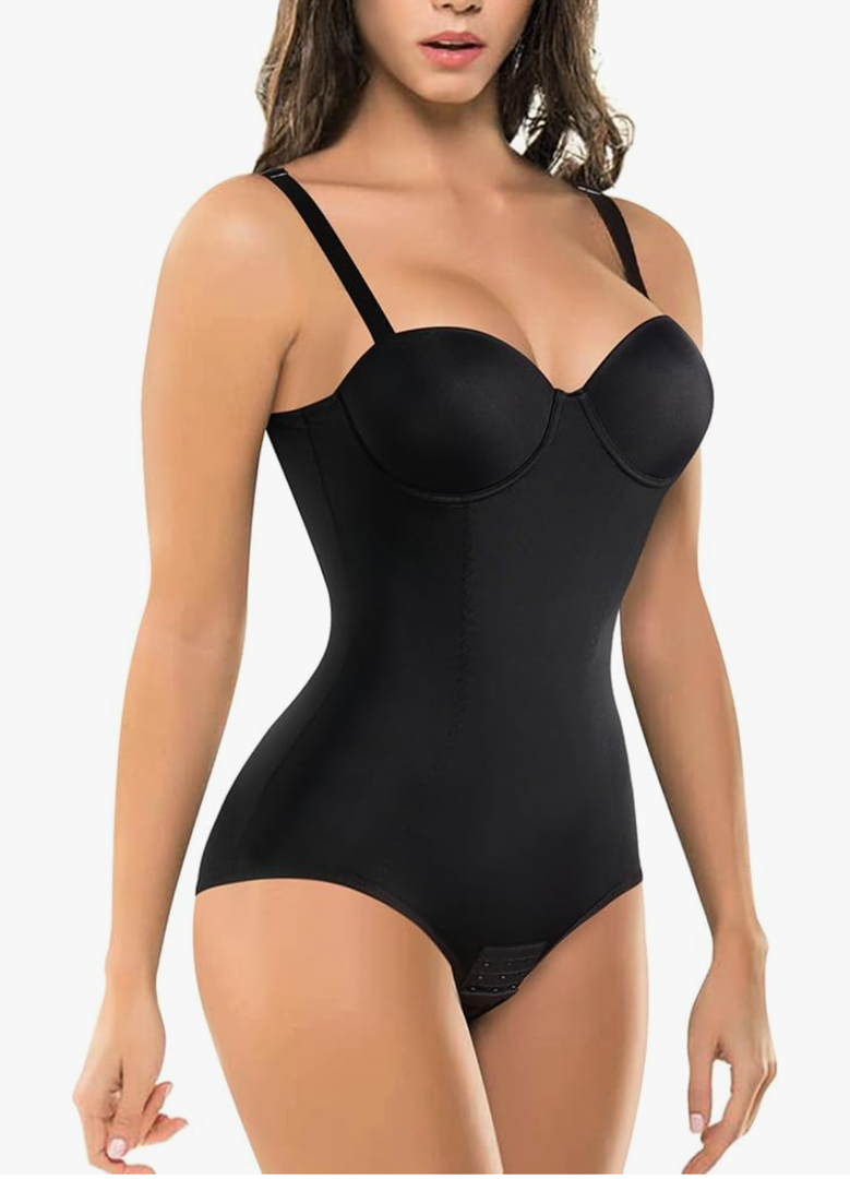 BRABIC Bodysuit Shapewear for Women Tummy Control Dress Backless Bodysuit Tops Body Shaper with Built-in Bra M