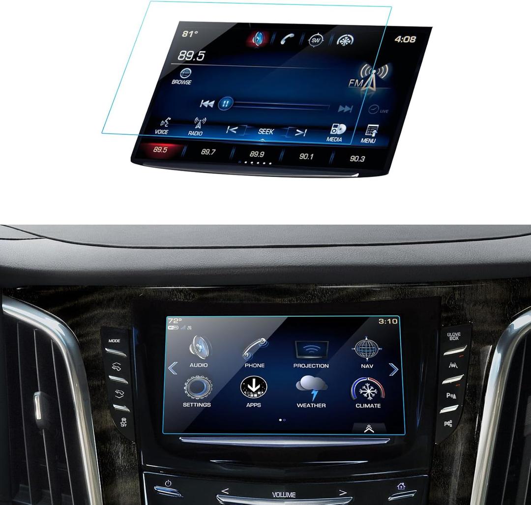 Car Screen Protector for 2015 2016 2017 2018 2019 Cadillac CTS Accessories Navigation Touchscreen Protector Film Tempered Glass HD Clear Anti-Glare 8''