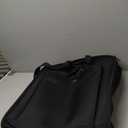 Amazon Basics 46" Premium Garment Bag for Travel, Suit Bag with Shoulder Strap for Suits and Dresses, 1680D Polyester Fabric, Exterior/Interior Pockets, Leather-reinforced Corners, Trifold, Black