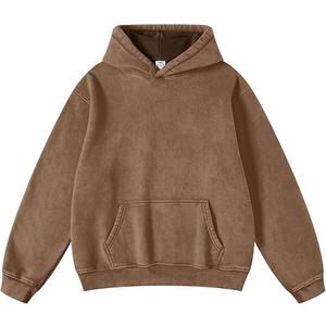 AIABLE Womens Oversized Hoodie Couples Heavyweight Hoodies Vintage Acid Wash Hoodie Cotton Fleece Hoodies for Women College Streetwear Dark Brown, XL