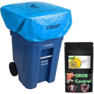 Trash Can Smell Eliminator Cover Odor Eliminating Bag Lemon Scented Durable Chemical Free 95 Gallon 3 Pack