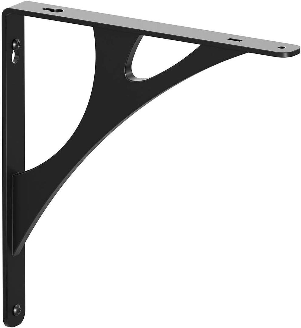 Shelf-Made Manhattan Decorative Shelf Bracket, Black, 12-inches