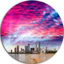 Designart New Orleans Building and Skyscrapers Modern Cityscape Large Metal Wall Art-Disc of 23, 23X23