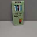 Senneny Set of 12 Stainless Steel Straws with Silicone Flex Tips Elbows Cover