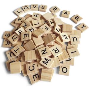 200PCS Scrabble Letters for Crafts - Wood Tiles for DIY Gift Decoration, Alphabet Coasters and Crossword Game