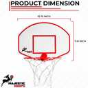 Majestic Hoops Mini Basketball Hoop - Indoor Basketball Hoop - Durable Plastic Basketball Hoop for Kids and Adults - No Assembling - Premium Basketball Game with Ball and Pump