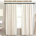 "Black Wrap Around Industrial Curtain Rod, 32-168Inches Adjustable, 1-Inch Diameter, Black - Indoor and Outdoor Use"