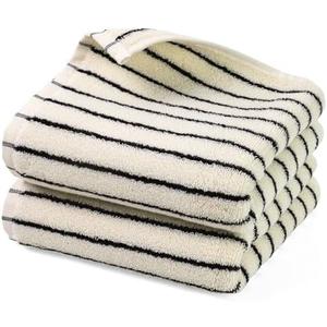 Jacquotha Black and White Striped Hand Towels for Bathroom, Vintage Kitchen Decor, Guest Use, Adults & Kids, Natural Cotton, 14” x 29”