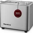 Neretva 20-IN-1 Bread Maker, Dual Heater 2LB Bread Machine Stainless Steel Bread Maker Machine Nonstick Ceramic Pan Compact for Gluten Free/Sourdough/Whole Wheat Bread/Yogurt, Breadmaker Recipe-Silver (Sliver)