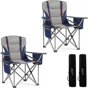 FAIR WIND 2 Pack Padded Oversized Camping Chair Heavy Duty for Adult 500LBS, Twin Pack