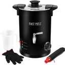 FAST MELT 5 Liter Wax Melter for Candle Making, Electric Wax Melting Pot with Easy Pour Spout & 30-110C Temp Control, Easy Clean for Home Candle Business Starter (Heat Gun + Gloves + Measuring Cup)