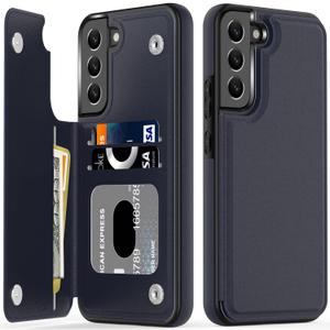 LETO Galaxy S23+ Plus Case,Luxury Flip Folio Leather Wallet Case Cover with Card Slots and for Girls Women,Protective Phone Case 6.6" Navy Blue