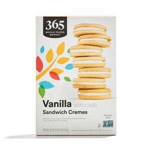 365 by Whole Foods Market, Vanilla Sandwich Creme Cookies, 20 Ounce (1.25 Pound (Pack of 1)), BB Jul 13/25