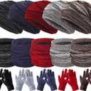 Liitrsh 20 Pcs Winter Hat Scarf Gloves Earmuffs Set Warm Beanie Hat Knit Gloves Neck Warmer Fleece Earmuffs for Men Women (Classic Color)