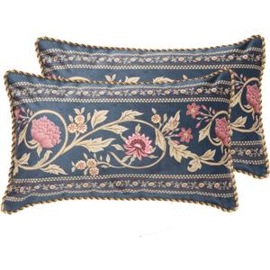 patdrea Designer Vintage Old School Throw Pillow Cover 12x20 inches,Black Velvet with Colorful Floral Pattern,Decorative Lumbar Pillowcases Cushion for Bed Living Room Outdoor Car,Pack of 2