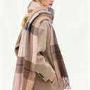 Winter Women's Scarf Long Checkered Scarf Warm, Rustic, Loose-Fitting Winter and Autumn Blanket shawl Gift