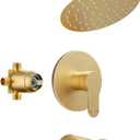 Tub Shower Faucet Set, Tub and Shower Trim Kit with 6 Inch High-Pressure Rian Shower Head,Shower Head and Handle Set, Brushed Gold