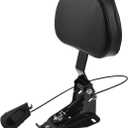 Motorcycle Adjustable Rider Backrest with Pad Foldable Driver Backrest Fit for Harley Touring Road King Street Glide Electra Glide CVO FLHR FLHX FLHT 2009-2025 (#1 Black Arm)